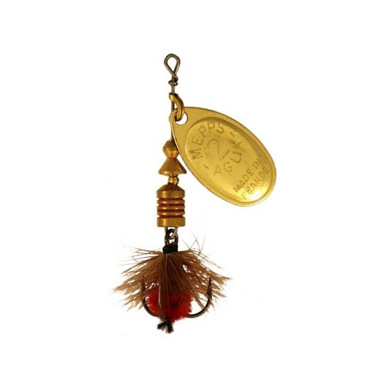 Cuiller Tournante Mepps Aglia Or Mouche Rouge