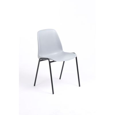 Chaise CHARLOTTE - pieds noirs sans accroche - coque M1 (non feu) - gris clair