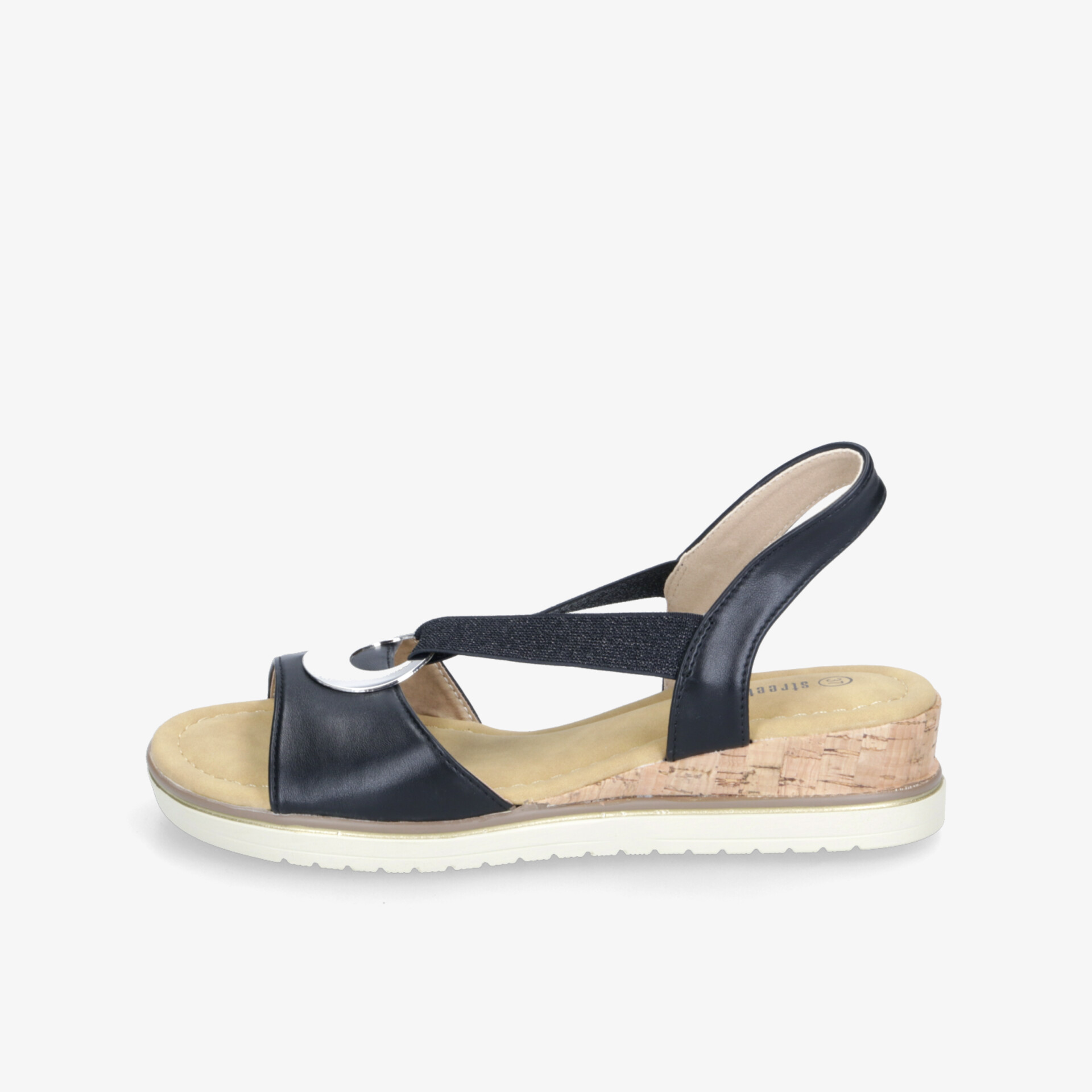 street shoes Damen Keilsandalen schwarz