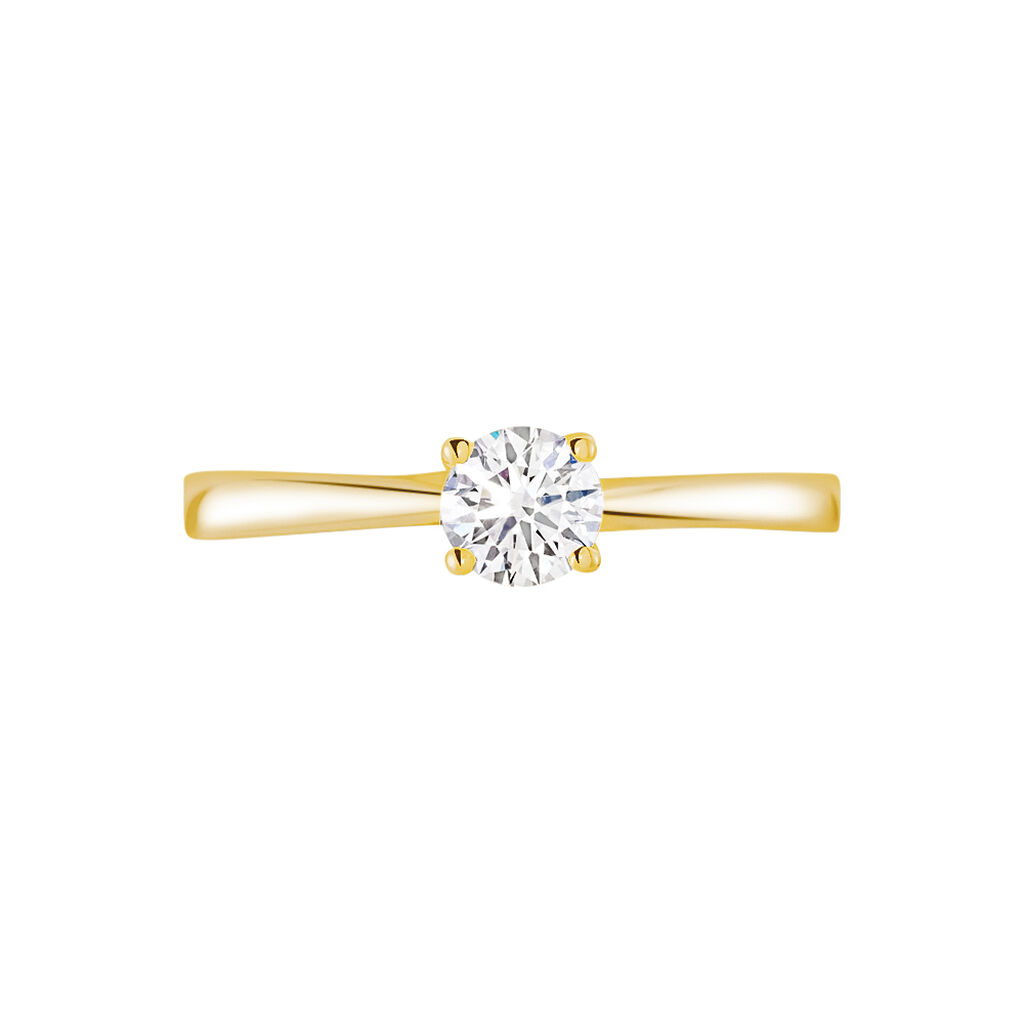 Bague Solitaire Fiona Or Jaune Diamant Synthetique