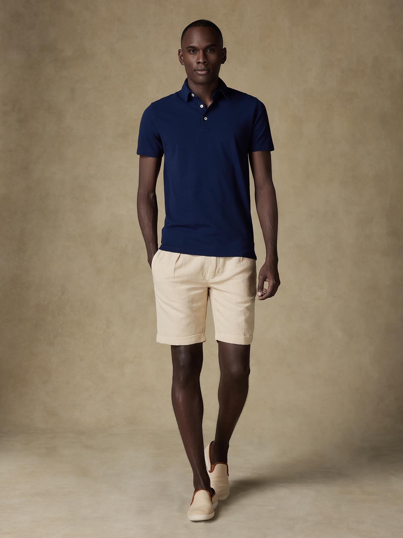 Polo Héritage en piqué marine