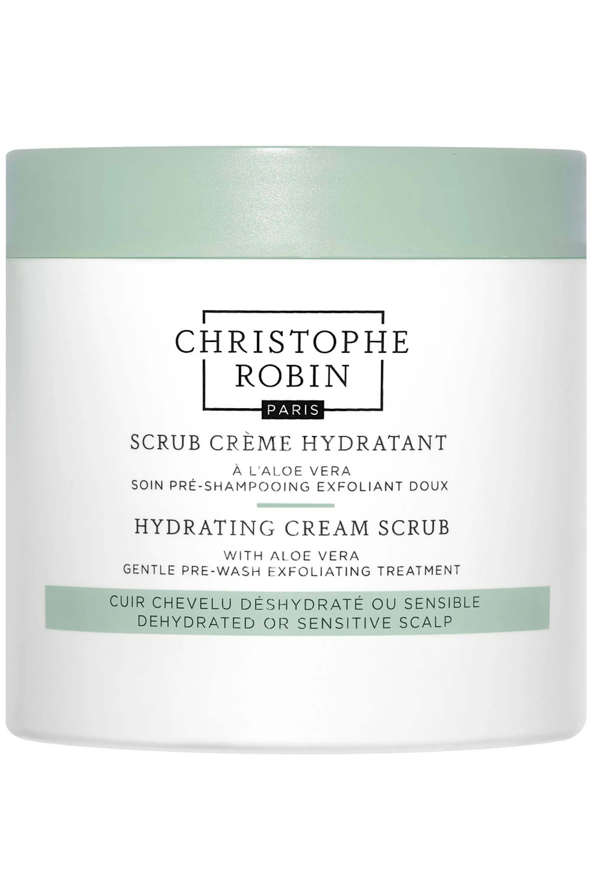 Christophe Robin Shampoing scrub hydratant & exfoliant à l’aloe vera-250 ml