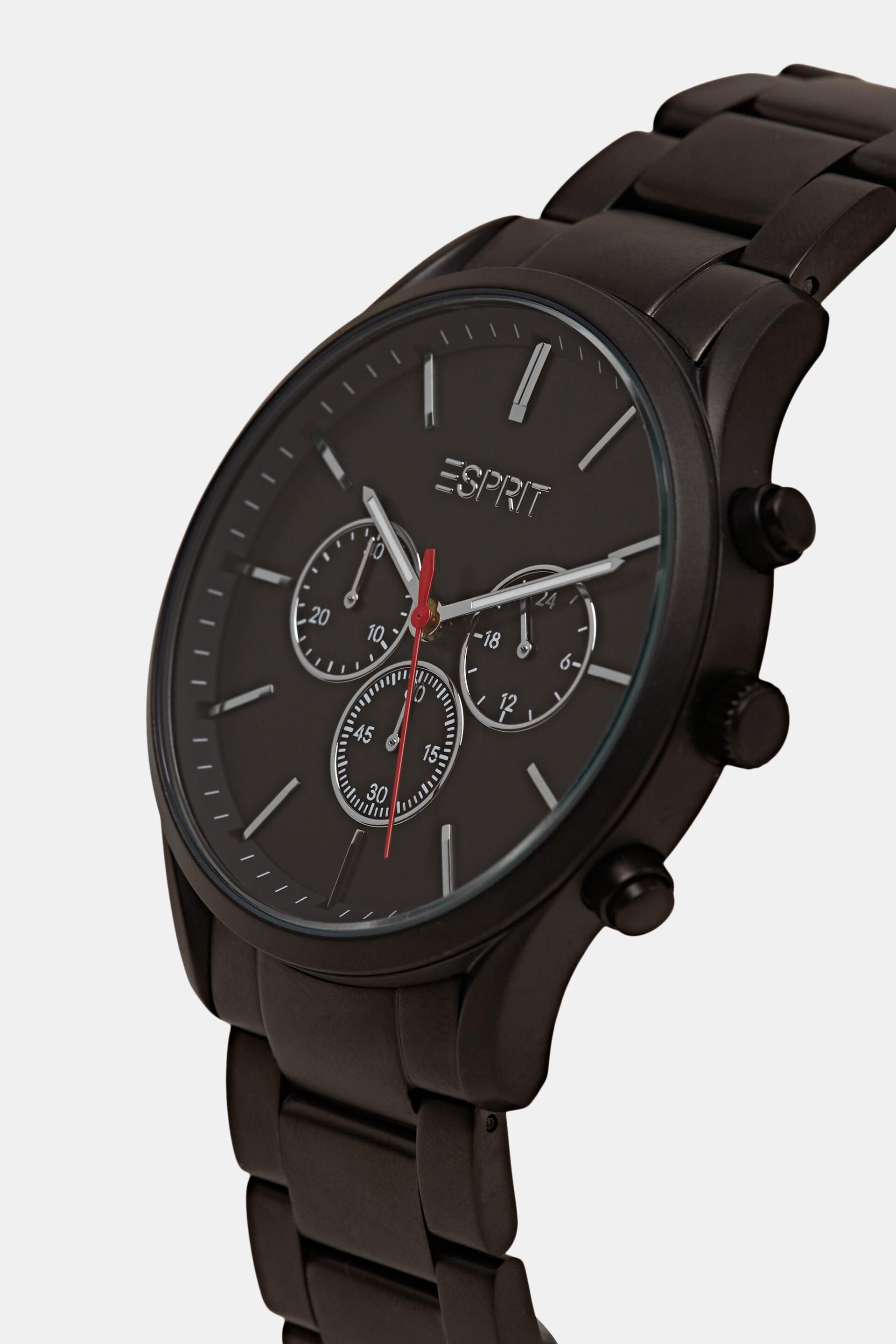 Chronographe en acier inoxydable à bracelet à maillons