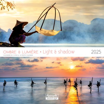 Calendrier mensuel 30x30 cm - 16 mois - Prestige Ombre et lumière