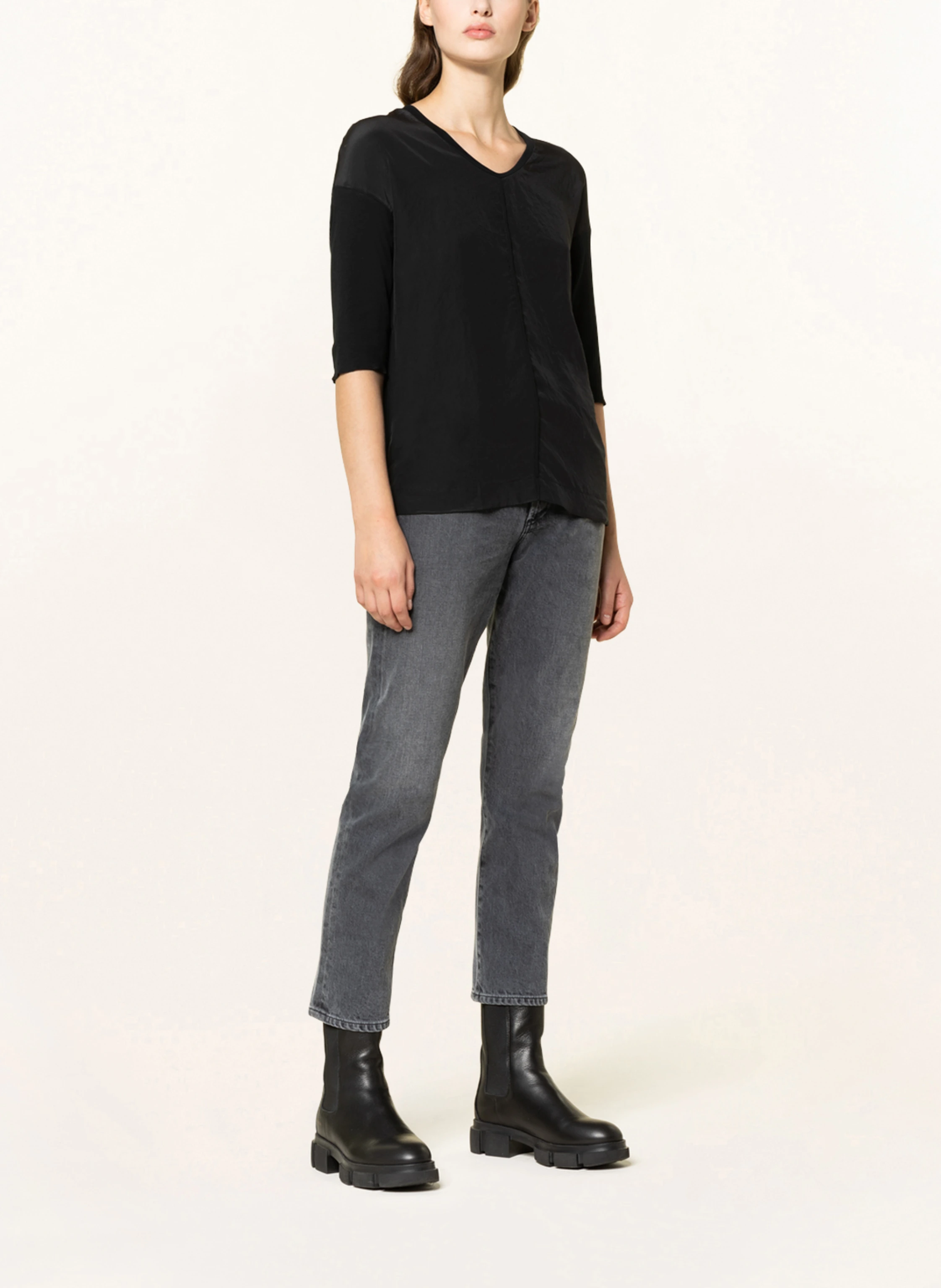 MARC CAIN Blusenshirt mit 3/4-Arm im Materialmix