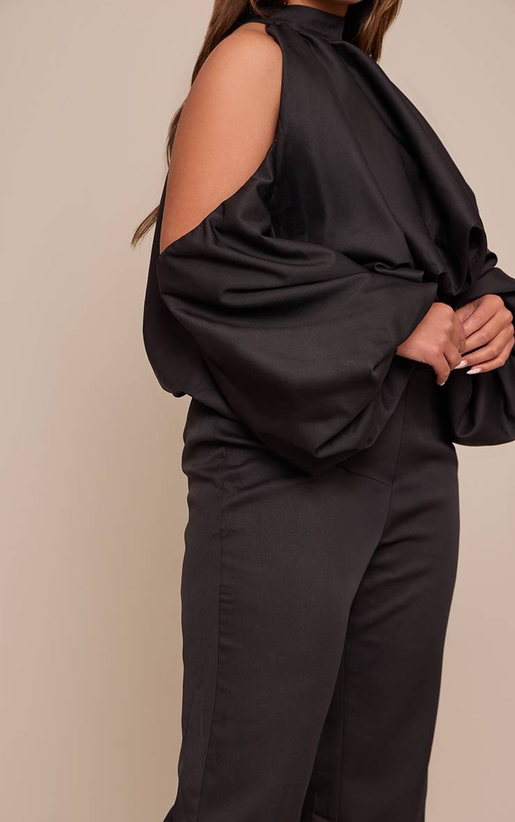 Noir Pantalon Droit Ajusté Shape Ensemble Coordonné