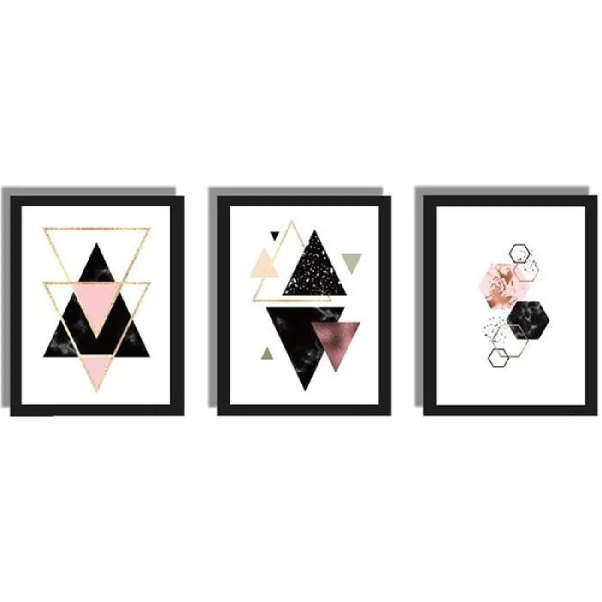 Sodial Art mural géométrique (3 pcs)