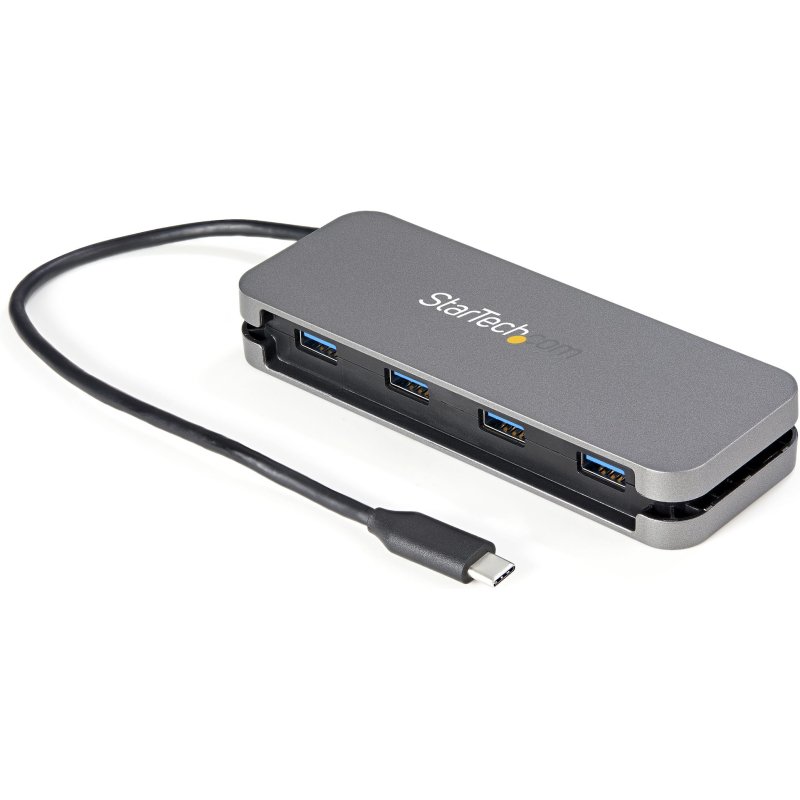 StarTech.com Hub USB-C 4 Ports - 4x USB-A - Hub USB 3.0 Type-C 5Gbps (USB 3.2 Gen 1) - Alimenté par Bus - Adaptateur Hub USB-C vers USB-A Portable - Câble 28.5cm/Rangement Intégré
