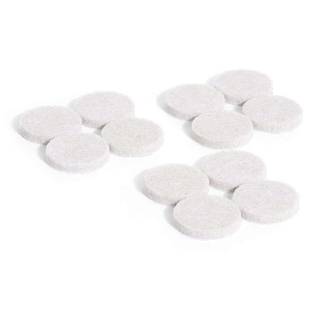 Lot de 12 patins en feutre adhésif ultra puissant beige - Ø25 mm