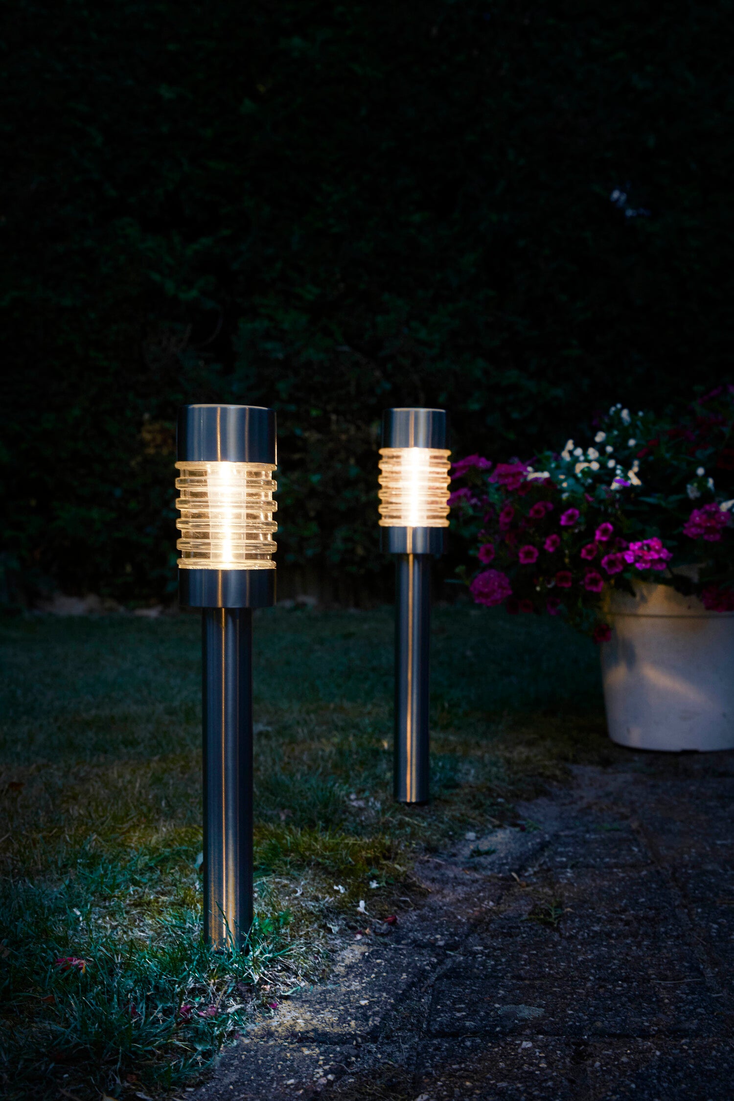 Luxform Lighting solar staande lamp Torino RVS 7,4 x 7,4 x 42,7 cm