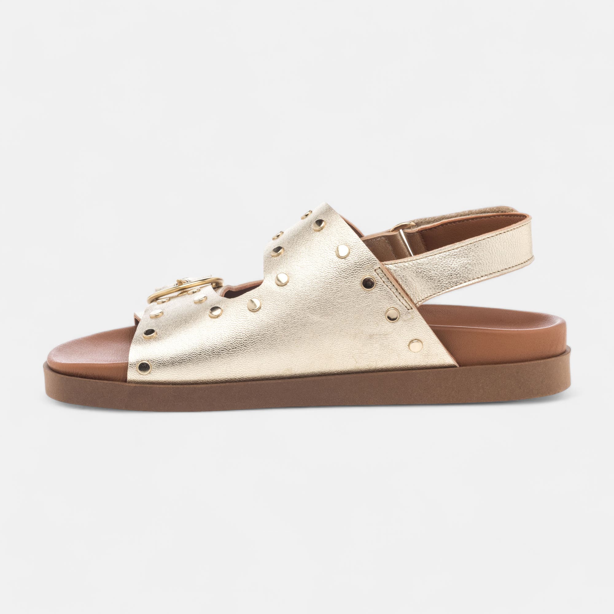 Sandales Femme en cuir or