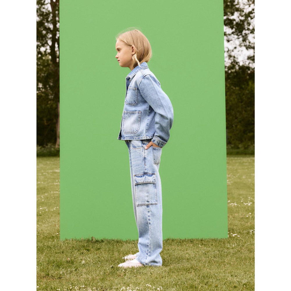 Køb Name It Light Blue Denim Aria Oversize Denim Jakke