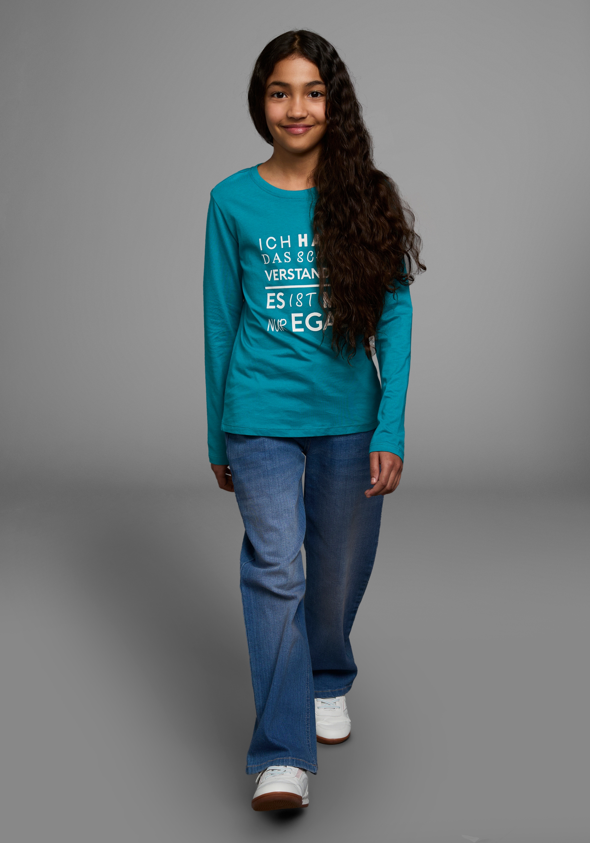 KIDSWORLD Langarmshirt »Ich hab das schon verstanden - es ist mir nur egal«, Langarm,  Basic-Passform,  mit Statements/Sprüchen