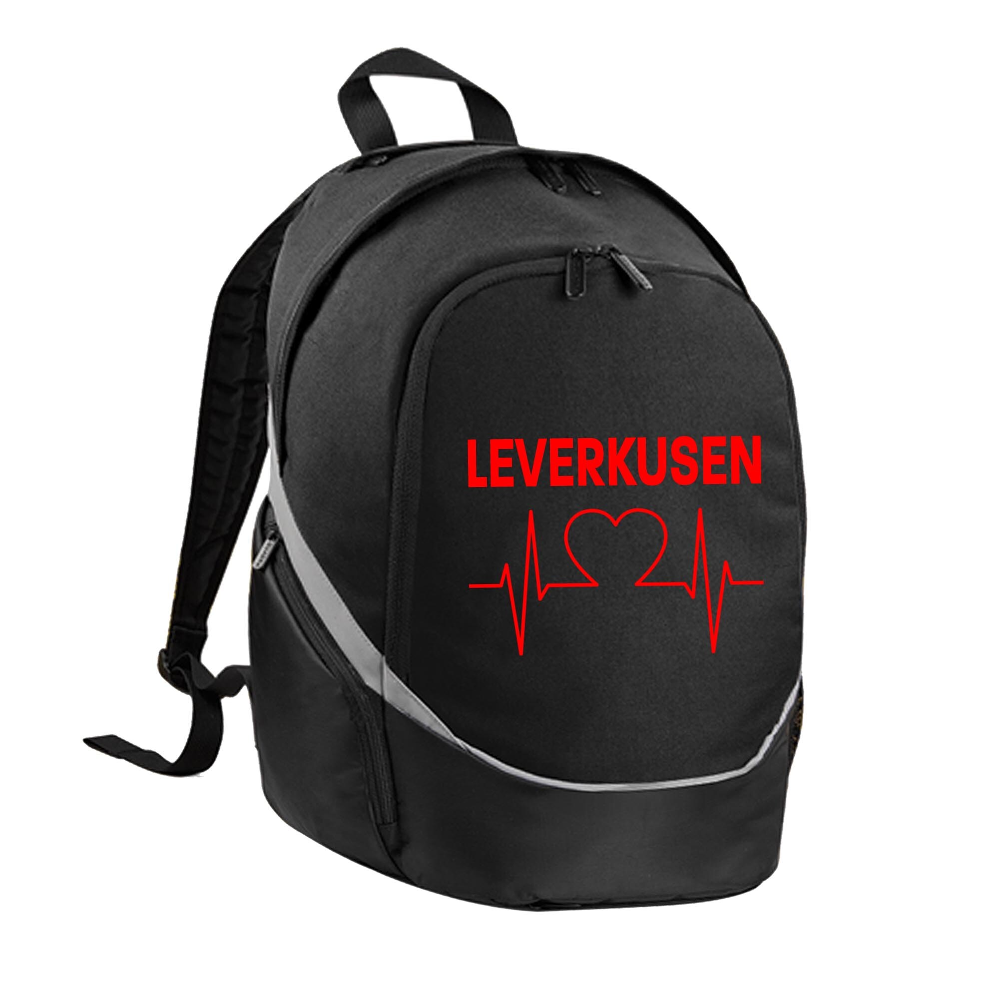 multifanshop® Rucksack - Leverkusen - Herzschlag - Druck rot