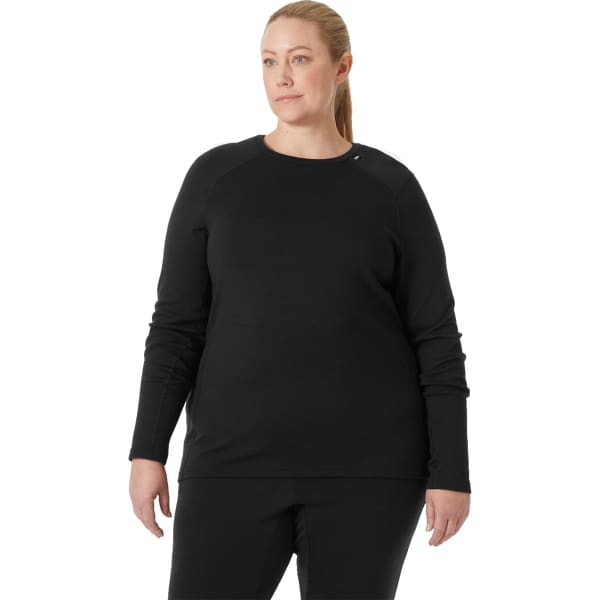T-shirt thermique HELLY HANSEN W LIFA MERINO MIDWEIGHT CREW PLUS BLACK