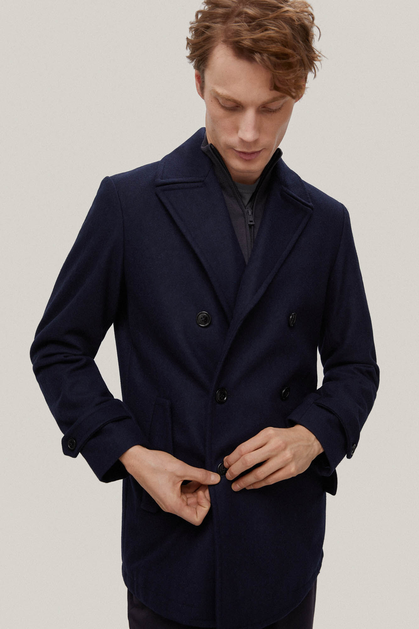 Blazer de abotoamento duplo - Azul