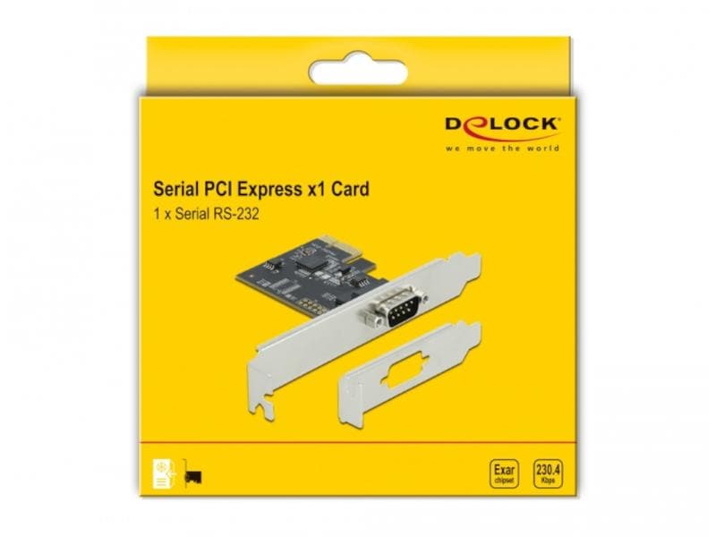 Delock PCI-Express-Karte 90000 1x Seriell / RS-232 PCIe-Schnittstellenerweiterungskarte: 1x RS-232