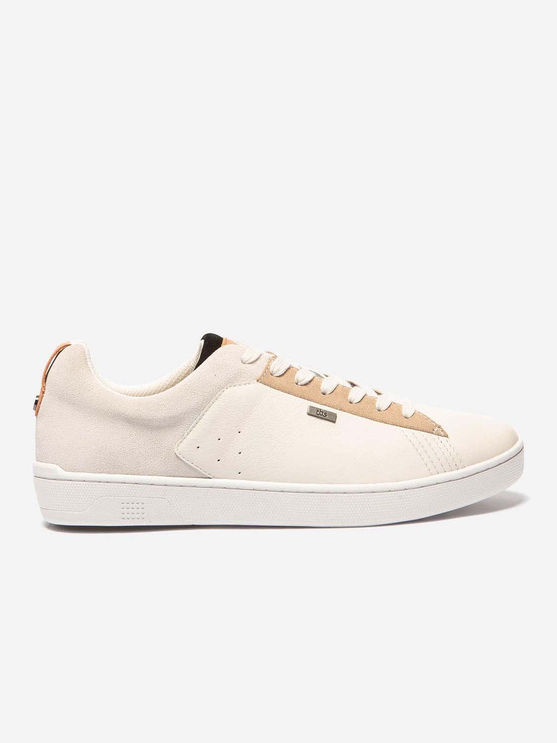 Baskets Homme Confort Purefoam Dessus Cuir Blanc et Sable