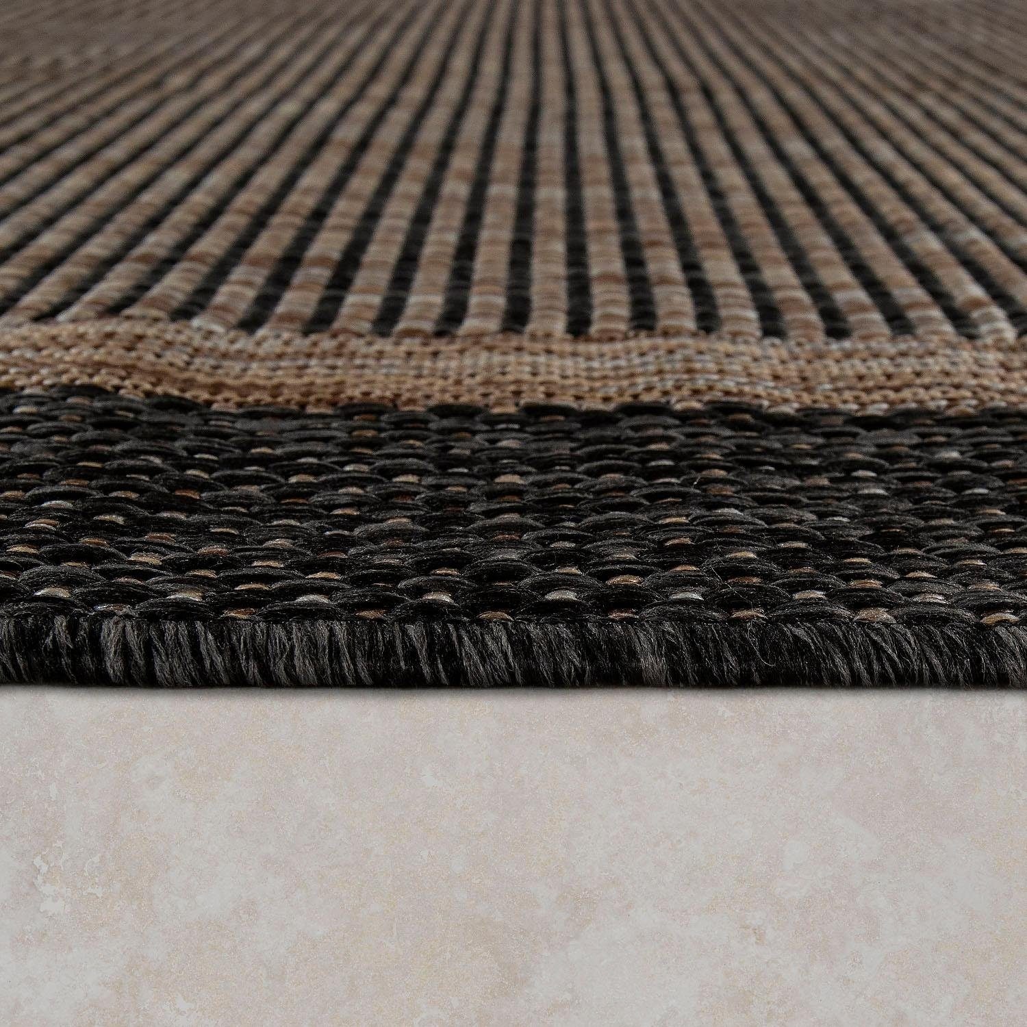 Paco Home Teppich »Illusion 325« rechteckig 5 mm Höhe Flachgewebe, meliert, mit Bordüre, Outdoor geeignet, UV-beständig