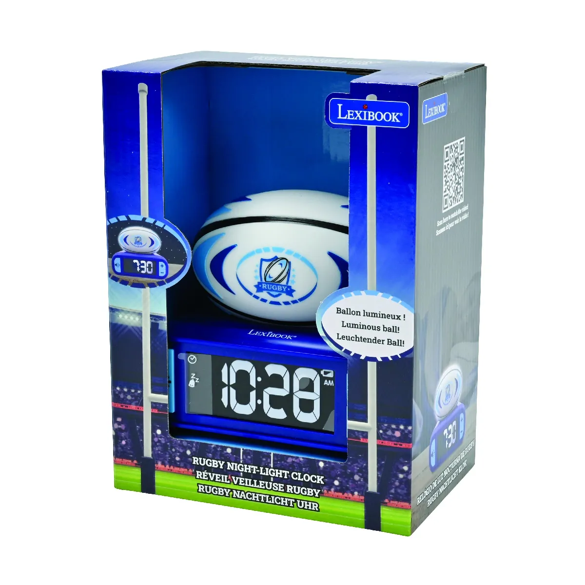 LEXIBOOK Réveil Ballon de rugby LED