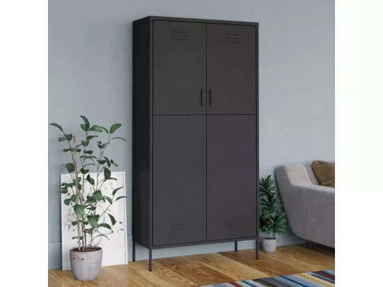 Garde-robe Anthracite 90x50x180 cm Acier