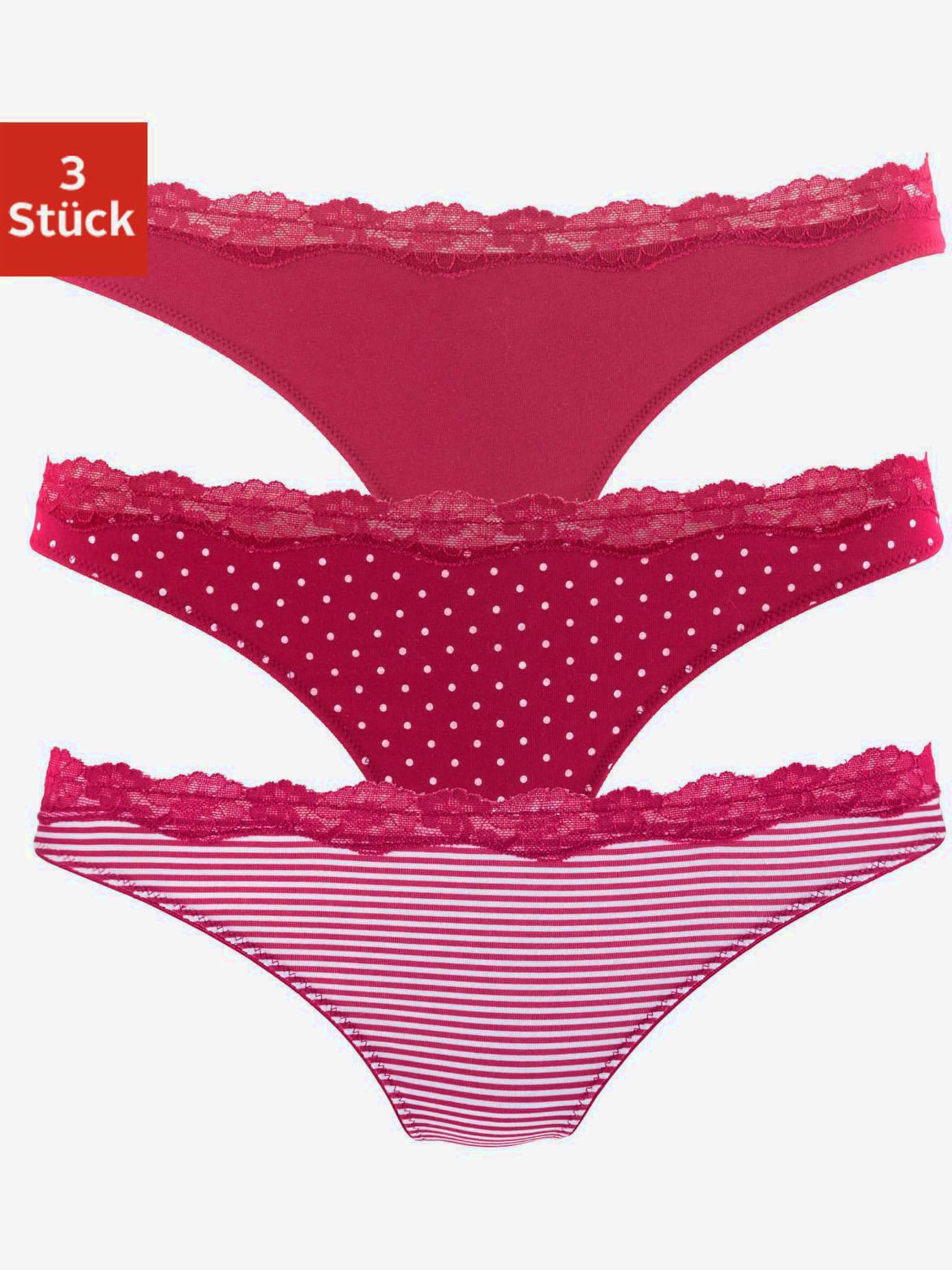 Lot de 3 strings lascana