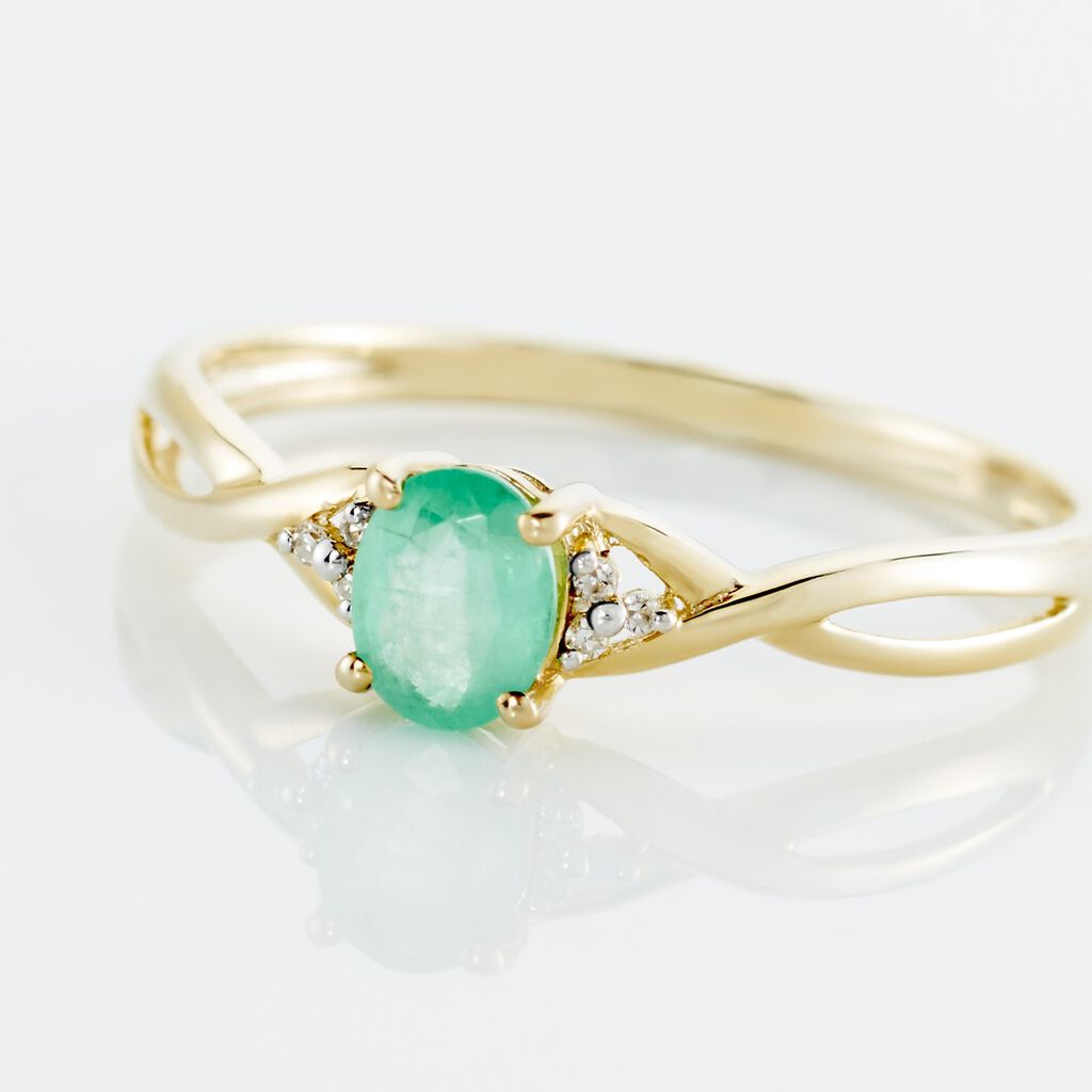 Bague Or Jaune Cassie Emeraude Diamants