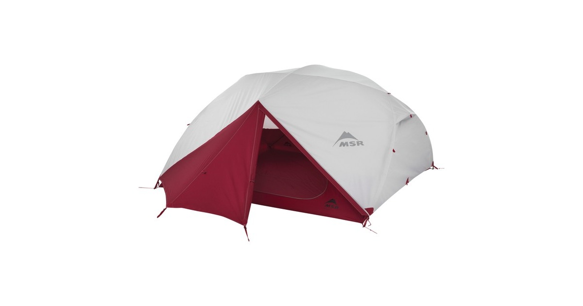 MSRElixir 4 Backpacking Tent  (Lichtgrijs/rood, Model 2021)