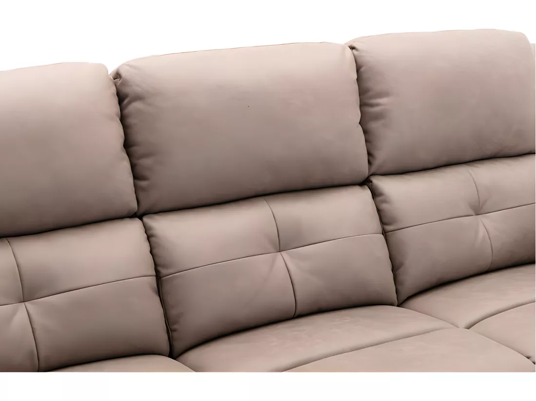 Canapé 3 places et fauteuil relax électrique en tissu taupe DOLENE