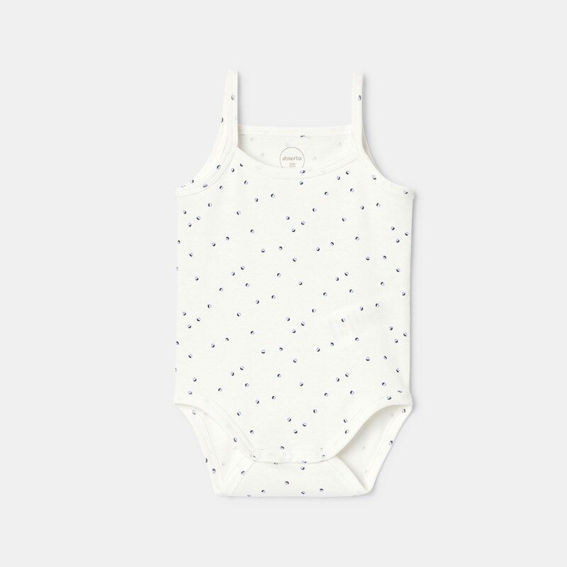 Lot de 3 bodies à bretelles en coton bio bleu bébé fille Absorba Bleu