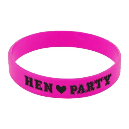 amscan Gummiarmbänder Hen Party pink, 6 Stück