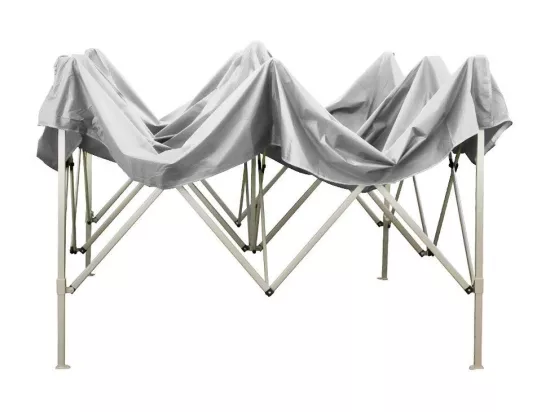 Gazébo pliant pliant 3 X 3 Blanc recouvert de PVC imperméable