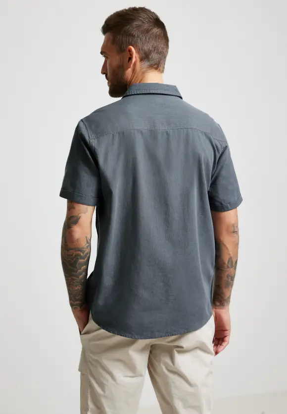 Zweifarbiges Strukturhemd - ash grey