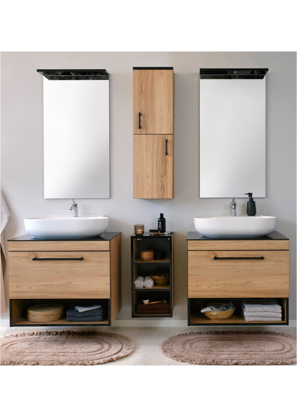 Tapis de salle de bain ovale avec franges