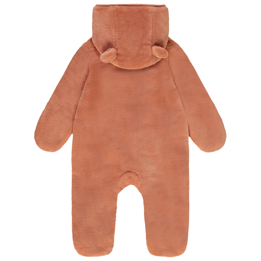 Combi-pilote en sherpa uni à capuche fantaisie pour bébé