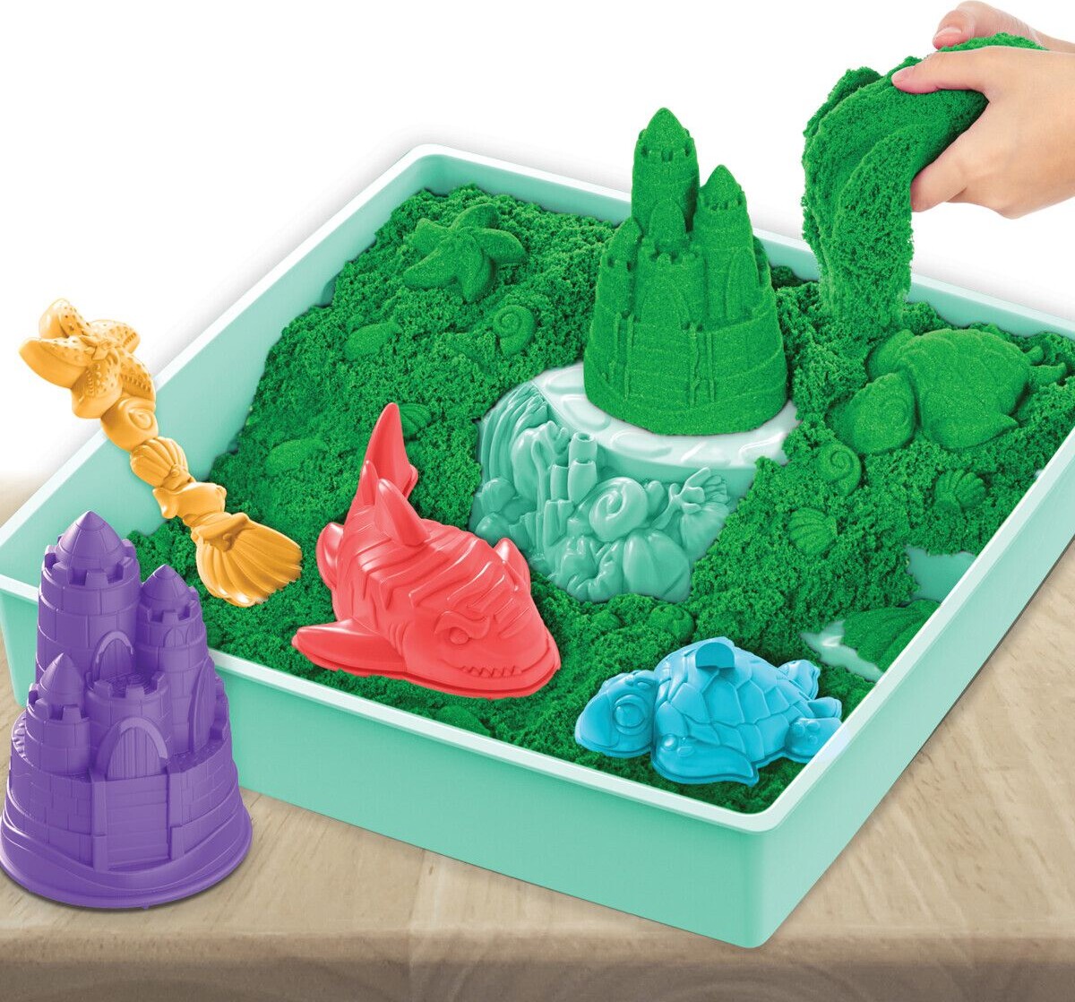 Kinetic Sand - Sandbox Sæt - Grøn