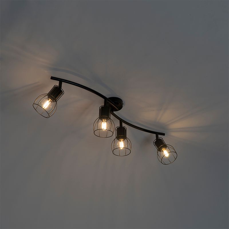 Moderne plafondspot zwart 86 cm 4-lichts - Botu