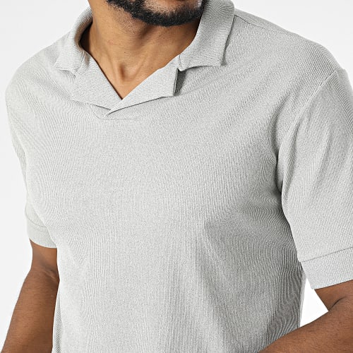 Polo Manches Courtes Gris Chiné