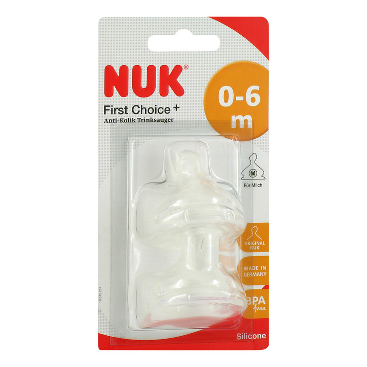 NUK First Choice + Trinksauger Silikon Größe 1 M, 2 St
