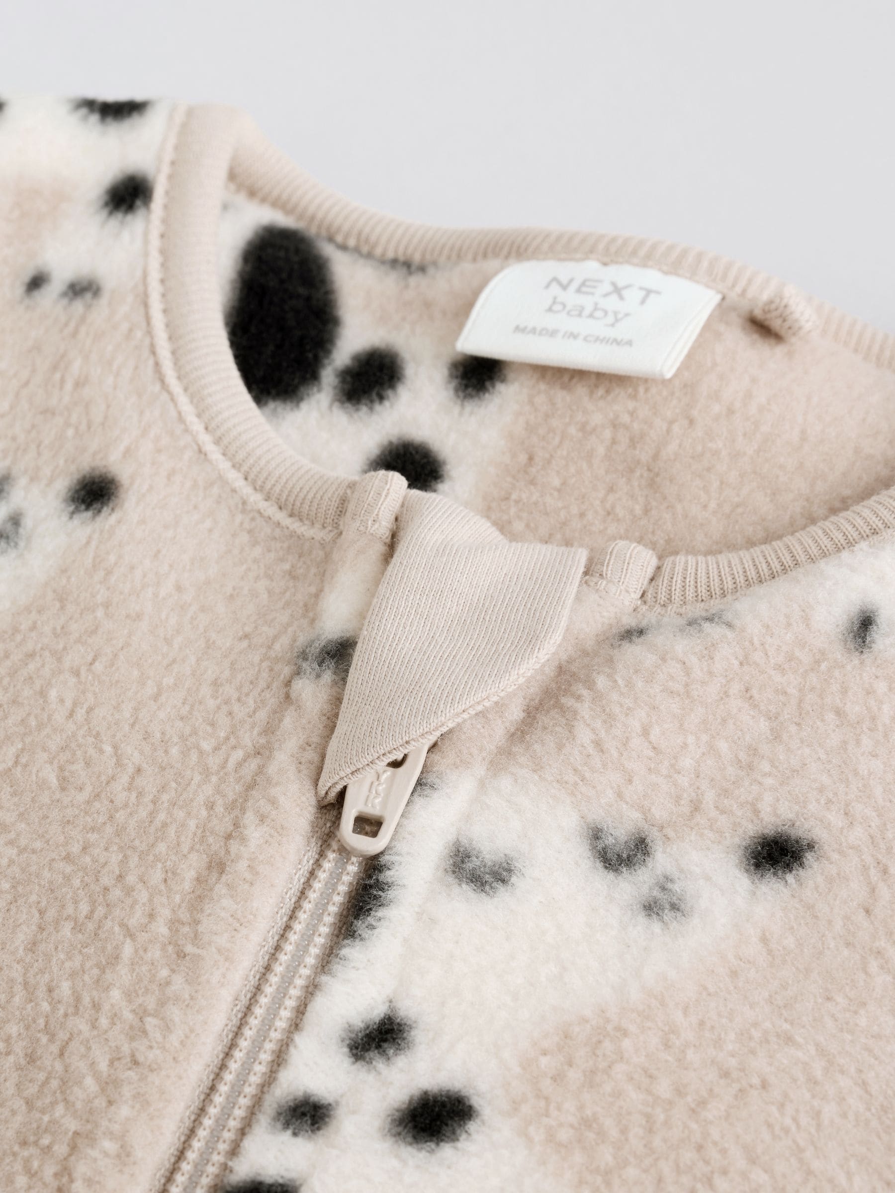 Neutraal - Set van 2 baby-onesies van microfleece met tweewegrits