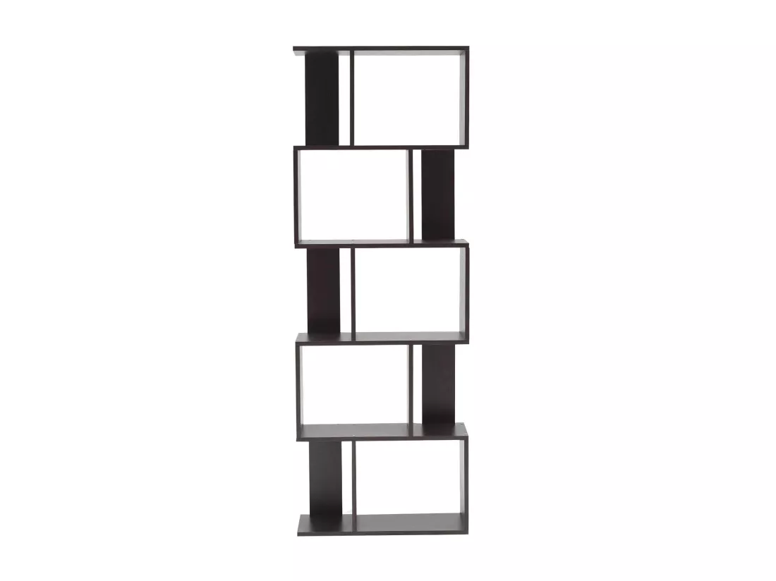 Etagère Bibliothèque Bois 5 Etagères Marron Wengè 172,5x60x24,5