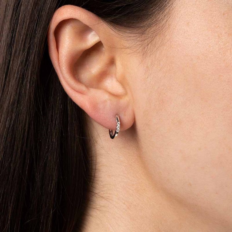 Boucles d'oreilles Or Blanc et Diamant