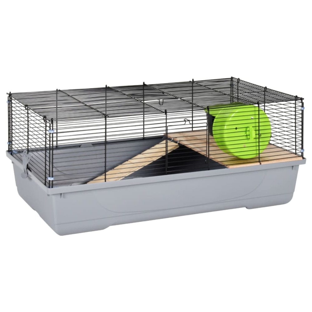 Cage pour hamsters gris 80x45x34 cm polypropylène et métal