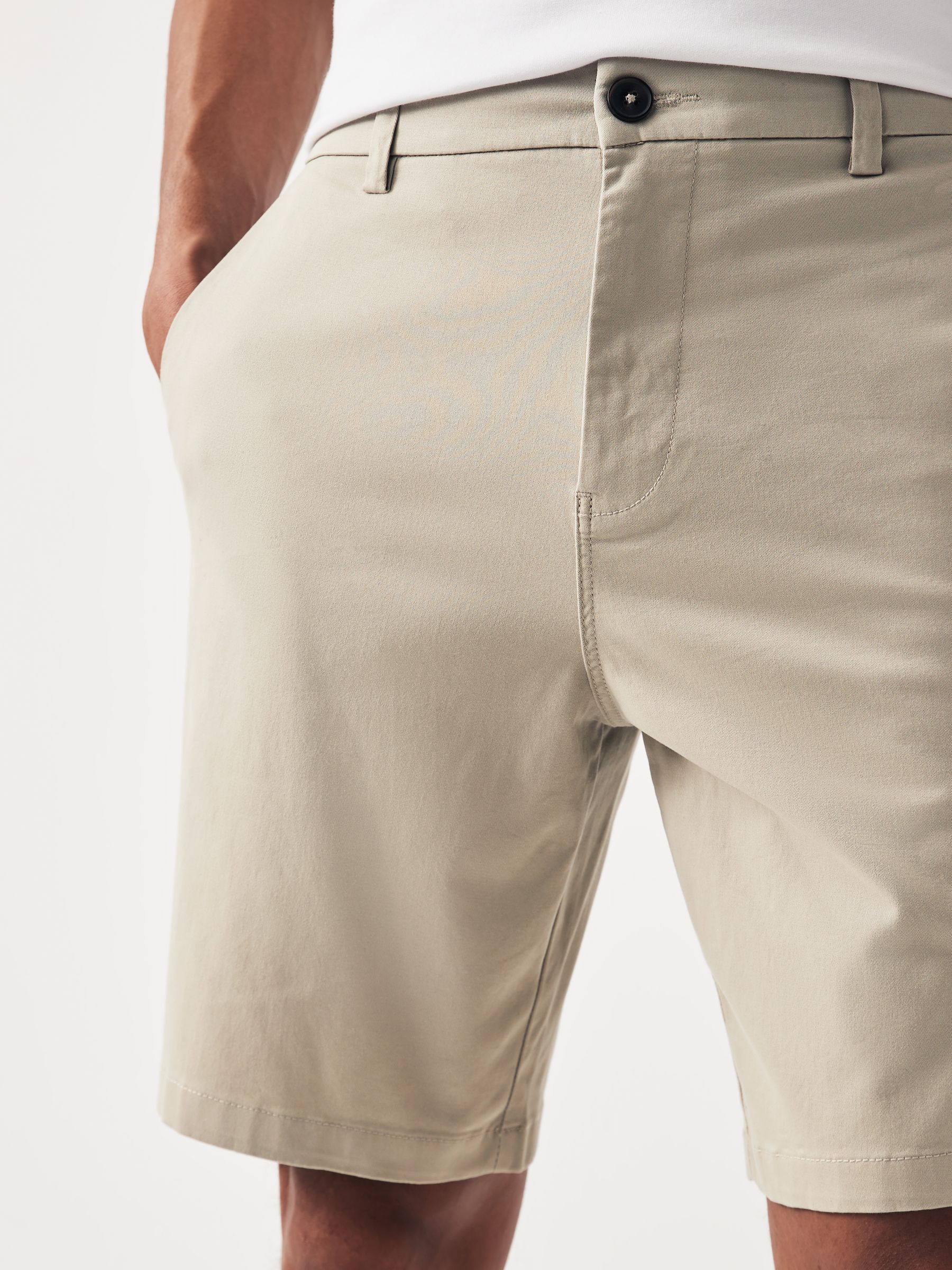 Pastelgeel - Slim Fit - Chinoshort met stretch