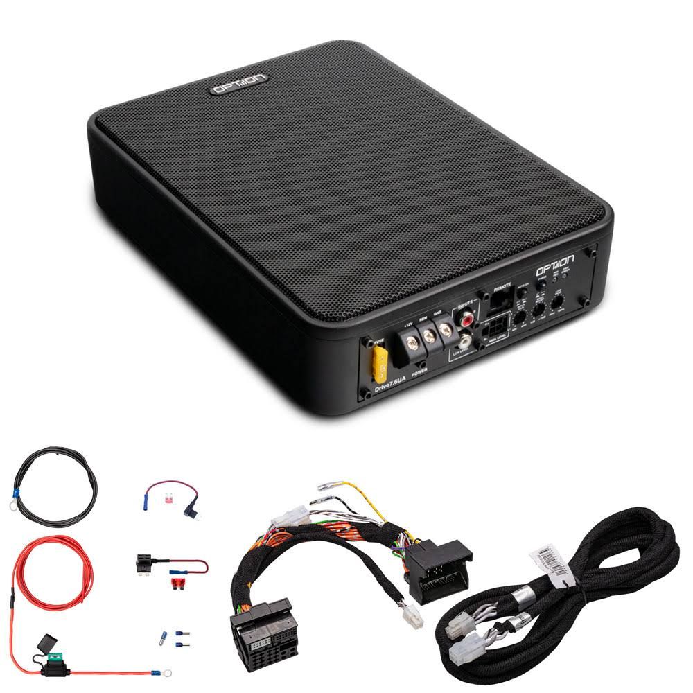 option Drive7.6UA P&P AktivSubwoofer Quadlock Anschluss Untersitzbass Mini Woofer Flach