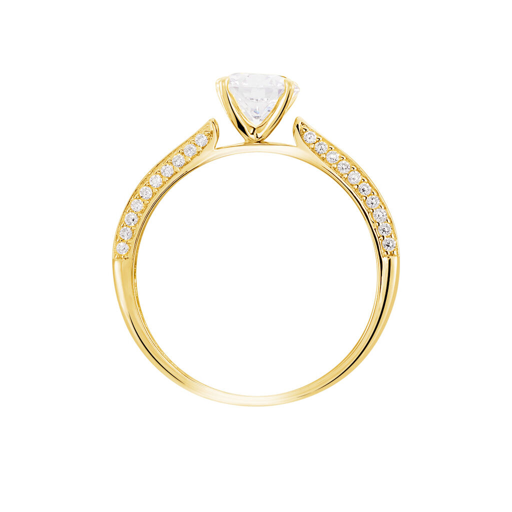 Bague Solitaire Veronique-marie Or Jaune Oxyde De Zirconium