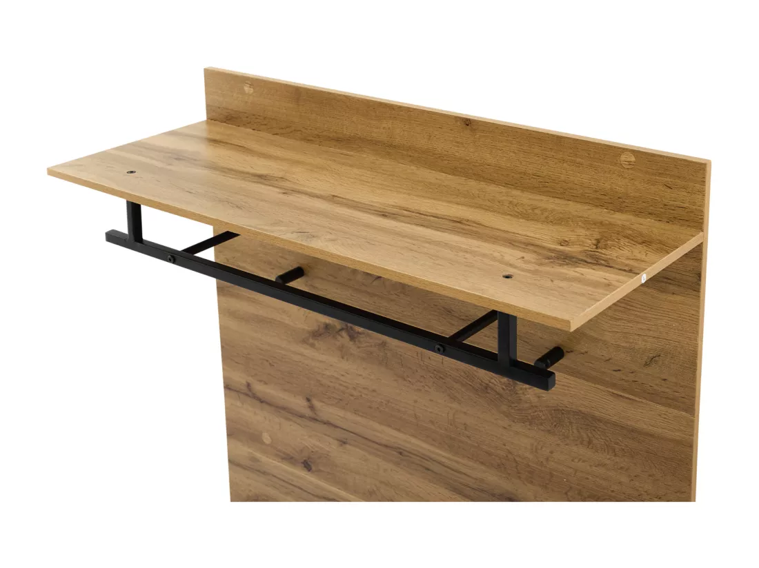 Vestiaire avec porte manteau et un banc à chaussures - étagères réglables - Naturel