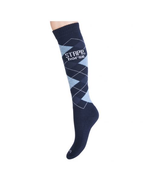 Stapp Horse Kniekous Horse Ruit Marine&Lichtblauw&Jeans - Ruiterkleding