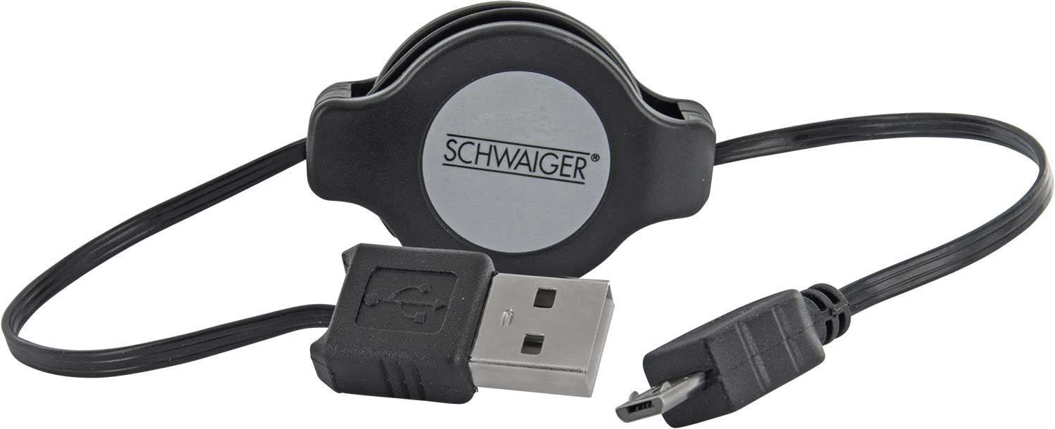 Schwaiger Micro USB uittrekbare oplaadkabel