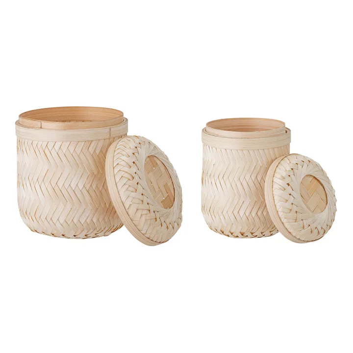 Bloomingville Panières de rangement en bambou - Set de 2